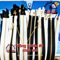 12 sợi dây khóa kéo hkk răng 5 #5 đồng vàng 6 kiểu hkk chân mở 30cm 40cm 50cm 60cm 70cm