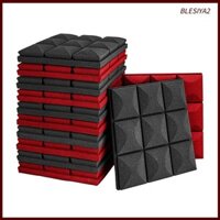 12 Tấm Bọt Acoustic 12 "x12", Tấm Tường Gạch Xốp Đen Đỏ, Hiệu Suất Cao