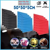 12 Tấm mút tiêu âm.Cách âm.Hình gai( Kim tự tháp).Kích thước 50*50cm Dày 5cm/Tấm( Được chọn lựa màu theo ý)