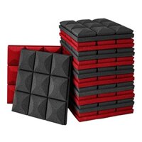 12 Tấm xốp Acoustic 12 "x12", Tấm ốp tường gạch xốp đen đỏ, hiệu suất cao