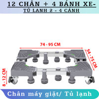12 Tru- 4 Bánh Xe -Chân đế Tủ lanh loại lớn 2 cánh 4 cánh -– giảm rung giảm chấn/ Điều chỉnh kích thước