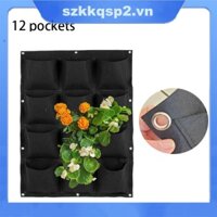 12 Túi Dọc Vườn Trồng Vải Không Dệt Treo Tường Trồng Túi Màu Đen Trang Trí Phụ Kiện VNK2