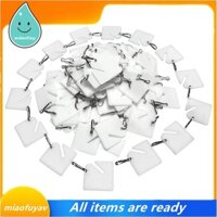 120 Chiếc Thẻ Chìa Khóa Có Rãnh Nhựa Treo Thẻ 1.5 Inch Màu Trắng Có Móc Chụp Kim Loại Cho Tủ Chìa Khóa Hộp Tủ Khóa