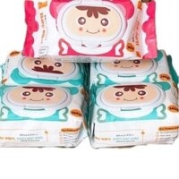 {120 tờ }Combo 5 bịch khăn giấy ướt cao cấp BAby Wipes gói 365g An toàn Cho bé Voi
