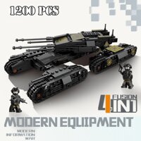 [1200 Mảnh] BỘ ĐỒ CHƠI XẾP HÌNH XE TĂNG T91 Chiến Đấu, XE BỌC THÉP Tank M1A1, Lắp Ráp Xe Chiến Đấu Quân Đội