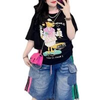 120.4196 SET BỘ ĐỒ ÁO THUN IN VỊT. QUẦN JEAN TÚI HỘP