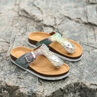 1207 Người Khen ngợi 2025 Phong Cách Bố Mẹ-Con Dép Dép Cặp Đôi Chống Trơn Trượt Nam Nữ Họ Ba