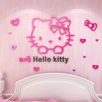 [120*74cm] - Tranh mica 3D dán tường phòng bé phong cách Hàn Quốc, decal, giấy dán tường - Hello Kitty 1 con