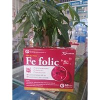 120k hộp 60 viên uống bổ máu fe folic