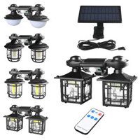 120LED 182LED 192LED 192COB Two-Head Motion Sensor Solar Wall Light Split 3 Modes Remote Control Waterproof IP65