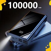 120W Sạc dự phòng dung lượng lớn 100000mah , trữ pin nhiều , có đèn pin , màn hình led hiện thị phần trăm pin