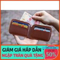 12.12 [ Da Thật ] Ví Nam Mini Ví Sen Da Bò Thật Dáng Ngang BB20 - BH 12 Tháng