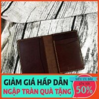 12.12 [PTTN] Ví Nam Mini Nhỏ Gọn Đựng Thẻ ATM, Giấy Tờ Xe Loại Cũ Da Bò Thật Cao Cấp Màu Nâu MN1226