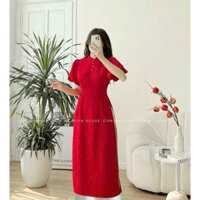 [12.12] Set Áo Dài Cách Tân Thời Trang Mặc Đi Chơi Tết Cổ Tàu Đính Cườm Tay Phồng Nhẹ Nhàng Siêu Xinh QC🌹  ✔️✔️✔️