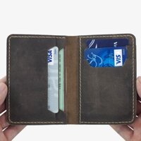 12.12 Ví mini nam ví card-da bò sáp ngựa điên V117-Da thật-BH 12 tháng-Full hộp (CÓ VIDEO)