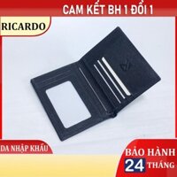 12.12 Ví nam,Bóp nam đựng Card Feasty da Saffiano chống nước,xước,có hộp đựng - V105