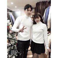 12.12 Xả Thanh Lý - Áo len cổ lọ 1 đôi màu trắng tinh mặc Noel