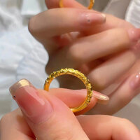 ✨1214 Người Bộ Sưu Tập 5G Khắc Nhẫn Niche Thời Trang 24K Vàng Nguyên Chất Bauhinia Nhẫn 999 Vàng Nguyên Chất Đồng Bằng Nhẫn Nữ 25.4.1