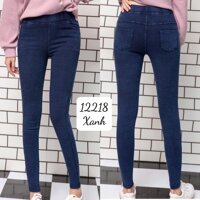 12218 - 12215 Quần BIG SIZE skinny lung thun - 12218 - Xanh,5x
