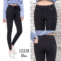 12218 - 12215 Quần BIG SIZE skinny lung thun - 12218 - Đen,5x