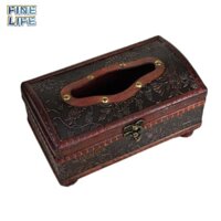 [12.24]Elegant Crafted Wooden Antique Handmade Old Tissue Box Antique Tissue Box