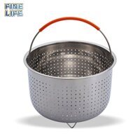 [12.24]Stainless Steel Steamer Plug-in Silicone Handle Pressure Cooker Steam Basket