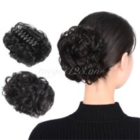 123WIGS - Tóc giả búi có kẹp xoăn nhiều thời trang cho nữ trung niên SB1008