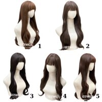 123WIGS - Tóc giả nguyên đầu xoăn đuôi mái thưa dài ngang eo S1005 (đủ màu)