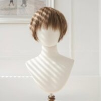 123WIGS - Tóc giả nguyên đầu ngắn Tém cá tính - Mái xéo S1018