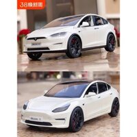 1:24 Mô hình xe Tesla Model Y, mô hình xe hợp kim, xe đồ chơi trẻ em, mô hình mô phỏng, quà tặng cho bé trai
