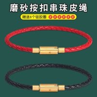 1252 Người Bộ Sưu Tập s Benming Năm Dây Da Đỏ Bện Tay Dây Đeo Cổ Tay diy Đeo Vòng Tay Vàng Vòng Tay Dây Đính Hạt Dây Da Đen