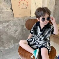 1254 Lần Mua Lại 2023 Bộ Đồ Trẻ Em Nam Nữ Quần Áo Mùa Hè Phiên Bản Hàn Quốc Trẻ Em Sọc Thời Trang Phong Cách Phương Tây Bộ Đồ Hai Mảnh Quần Áo Trẻ Em Hợp Thời Trang 25.2.24