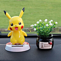 [1264 Đánh Giá Tích Cực] Trang Trí Bảng Điều Khiển Xe Chạy Bằng Năng Lượng Mặt Trời, Đầu Lắc Hoạt Hình Pikachu Dễ Thương Sáng Tạo Trang Trí Nội Thất Xe 3.10