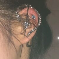 [1267 Lời khen ngợi của mọi người] Bông tai xỏ khuyên Xingshou Series Ngôi sao bốn cánh sang trọng Thiết kế thích hợp Bông tai hình con rắn cao cấp mát mẻ Bông tai nữ