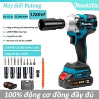 1280VF Máy Siết Bulong Pin  Makita , Máy bắn bulong, Lực Siết 380Nm,Mở ốc nồi xe ga, ốc bulong, bắt vít, khoan, Đầu 3 tr