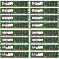 128GB KIT (16 x 8GB) for Dell PowerEdge Series C1100 C2100 C8220 C8220X M710HD M915 R715 R815. DIMM DDR3 ECC Registered PC3-10600R 1333MHz Dual Ran...