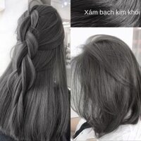 12HLô Hàng Nhanh Thuốc Nhuộm Tóc Màu Xám Bạch Kim2024Màu Trắng Mới Phổ Biến Bên Học Sinh Nhuộm Cây Tại Nhà Không Gây Kíc
