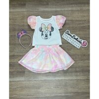 [12M-5Y] Set áo + chân váy voan bé gái họa tiết Minnie dư xịn