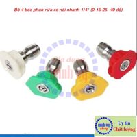[1.2mm] Đầu béc các góc gắn súng xịt rửa của máy rửa xe áp lực cao – Ren nối nhanh 1/4 inch