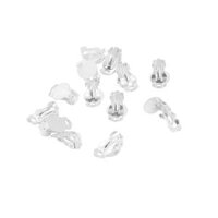 12Pieces  Glue  Pad Earrings Findings DIY Making Black - Silver White