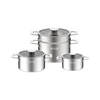 12TGD1890 Bộ nồi Inox liền khối Elmich Hera EL-8132IN size 16,20,22, xửng hấp 22cm