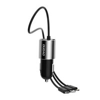 12V-24V Mini Fast Charge Car Charger 3.4A One-to-Three Multi-function with Cable 3.4A USB Output Port
