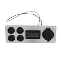 12V/24V Rocker Switch Panel Series 1 with Led Voltmeter And Usb for Camper Van Car Boat Marine Truck Rv Vehicles - Camper Van Conversion Dual Usb Port Charger 2.1A