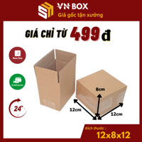 12x8x12 Combo 100 Hộp carton đóng hàng, hộp giấy gói hàng - VN Box