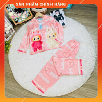 [13-47 kg] Bộ đồ ngủ lụa trẻ em cao cấp - Bộ bé gái tay dài quần dài - hoạ tiết 3D đáng yêu