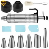 13 Chiếc Món Tráng Miệng Trang Trí Bộ Ống Tiêm Hoàn Chỉnh Frosting Piping Kit Với 6 Đầu Phun 3 Kem Cạo Cho Bánh Quy Cupcake SHOPCYC6424