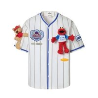 13 DE-MARZO X Sesame Street Elmo Short Baseball Jersey Cardigan