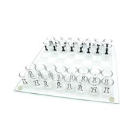 13" Fine Glass Chess Game Set - Shot Glass Chess Game Set w/ Handcrafted Chess Pieces Board Game, Elegant Design Drunken Chess, Crystal Chess S...