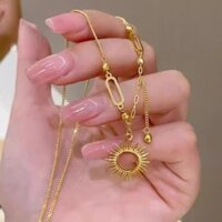 1300 Người Khen Ngợi Cửa Hàng Vàng Giả Cát Vàng Vòng Cổ Hướng Dương Nữ Không Đều Xương Đòn Dây Xích Bộ Ánh Sáng Tính Khí Sang Trọng Quà Tặng Bạn Gái 1300 Người Khen Ngợi Cửa Hàng Vàng Giả Cát Vàng Vòng Cổ Hướng Dương Nữ Không Đều Xương Đòn Dây Xích Bao Án