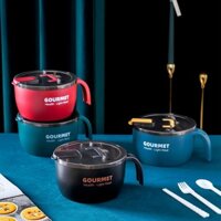 1300ml Thép không gỉ 304 có nắp đậy Bát mì ăn liền kín Hộp đựng thực phẩm